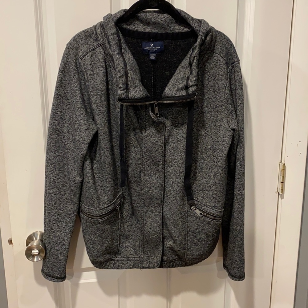 American Eagle Bomber Style Full Zip Sweatshirt